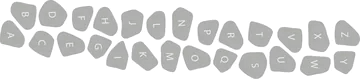 2D prvek sada kamenů s písmenky