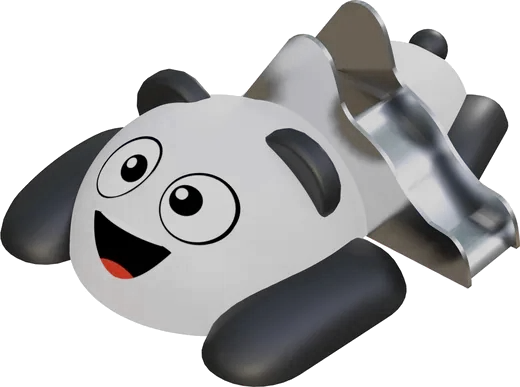 3D prvek panda se skluzavkou