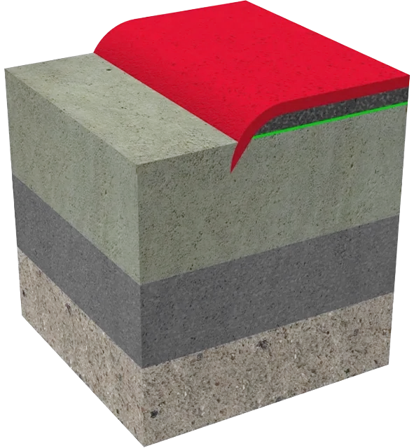Ukončení dopadové plochy: do žlábku